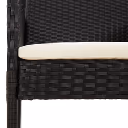VidaXL 319887 sedia da esterno Terrazzo Seduta imbottita Rattan sintetico, Acciaio Nero, Crema, Bianco - Vista aggiuntiva 8