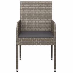 VidaXL 319888 sedia da esterno Terrazzo Seduta imbottita Rattan sintetico, Acciaio Grigio - Vista aggiuntiva 4