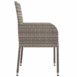 VidaXL 319888 sedia da esterno Terrazzo Seduta imbottita Rattan sintetico, Acciaio Grigio - Vista aggiuntiva 5