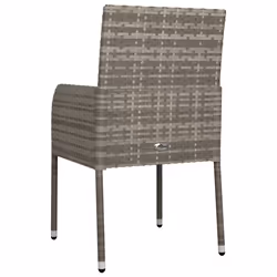 VidaXL 319888 sedia da esterno Terrazzo Seduta imbottita Rattan sintetico, Acciaio Grigio - Vista aggiuntiva 6