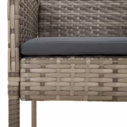 VidaXL 319888 sedia da esterno Terrazzo Seduta imbottita Rattan sintetico, Acciaio Grigio - Vista aggiuntiva 7