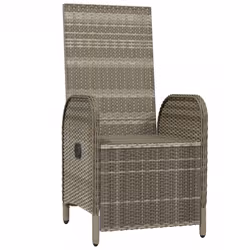 VidaXL 319891 sedia da esterno Terrazzo Seduta imbottita Rattan sintetico, Acciaio Grigio - Vista aggiuntiva 4