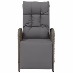 VidaXL 319891 sedia da esterno Terrazzo Seduta imbottita Rattan sintetico, Acciaio Grigio - Vista aggiuntiva 5