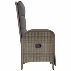 VidaXL 319891 sedia da esterno Terrazzo Seduta imbottita Rattan sintetico, Acciaio Grigio - Vista aggiuntiva 6