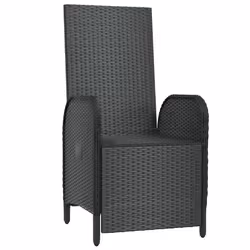 VidaXL 319892 sedia da esterno Terrazzo Seduta imbottita Rattan sintetico, Acciaio Nero - Vista aggiuntiva 4