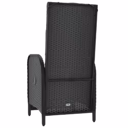 VidaXL 319892 sedia da esterno Terrazzo Seduta imbottita Rattan sintetico, Acciaio Nero - Vista aggiuntiva 7