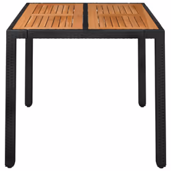 vidaXL Tavolo da Giardino Piano in Legno Nero 90x90x75 cm Polyrattan - Vista aggiuntiva 3