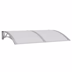 vidaXL Tettoia per Porta Grigia 150x100 cm Policarbonato - Vista aggiuntiva 2