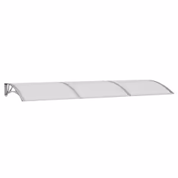 vidaXL Tettoia per Porta Grigia 300x100 cm Policarbonato - Vista aggiuntiva 2