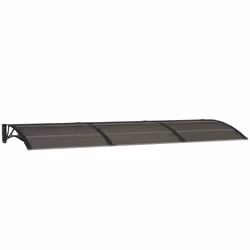 vidaXL Tettoia per Porta Nera 300x100 cm Policarbonato - Vista aggiuntiva 2