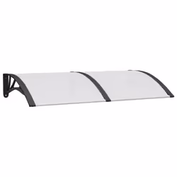 Tettoia per Porta Nero e Trasparente 150x75 cm in Policarbonatocod mxl 79746 - Vista aggiuntiva 2