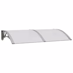 vidaXL Tettoia per Porta Grigia 150x75 cm in Policarbonato - Vista aggiuntiva 2