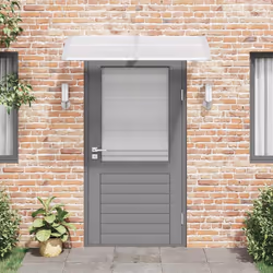 vidaXL Tettoia per Porta Grigia 150x75 cm in Policarbonato - Vista aggiuntiva 3