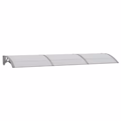 vidaXL Tettoia per Porta Grigia 300x75 cm in Policarbonato - Vista aggiuntiva 2