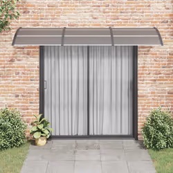 vidaXL Tettoia per Porta Nera 300x75 cm Policarbonato - Vista aggiuntiva 3