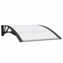Tettoia per Porta Nero e Trasparente 100x75 cm in Policarbonatocod mxl 81456 - Vista aggiuntiva 2