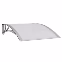 Tettoia per Porta Grigia e Trasparente 100x75 cm Policarbonatocod mxl 105618 - Vista aggiuntiva 2