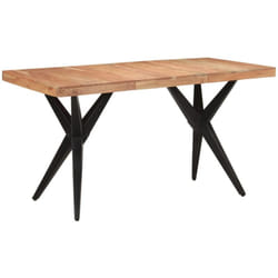 Vidaxl - Tavolo da Pranzo Nero 140x70x76 cm in Legno Massello di Acacia 442134