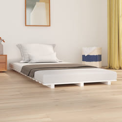 vidaXL Giroletto senza Materasso Bianco 100x200 cm Legno Massello Pino
