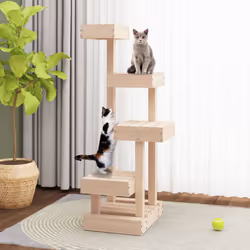 Albero per Gatti 45,5x49x103 cm in Legno Massello di Pino cod mxl 79450 - Vista aggiuntiva 3