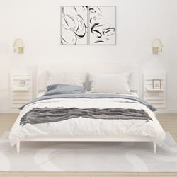 vidaXL Mensole da Letto a Parete 2 pz Bianco Legno Massello di Pino