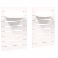 vidaXL Mensole da Letto a Parete 2 pz Bianco Legno Massello di Pino - Vista aggiuntiva 2