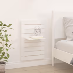 vidaXL Mensole da Letto a Parete 2 pz Bianco Legno Massello di Pino - Vista aggiuntiva 3