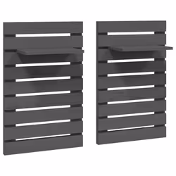 vidaXL Mensole da Letto a Parete 2 pz Grigio Legno Massello di Pino - Vista aggiuntiva 2