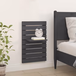 vidaXL Mensole da Letto a Parete 2 pz Grigio Legno Massello di Pino - Vista aggiuntiva 3
