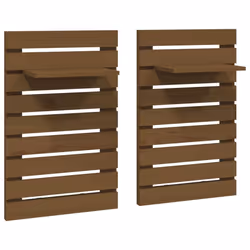 vidaXL Mensole da Letto a Parete 2 pz Ambra Legno Massello di Pino - Vista aggiuntiva 2