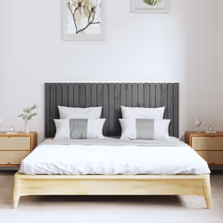 vidaXL Testiera da Parete Grigia 147x3x60 cm in Legno Massello di Pino - Vista aggiuntiva 3