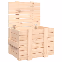 vidaXL Contenitore Portaoggetti 58x40,5x42 cm Legno Massello di Pino - Vista aggiuntiva 2