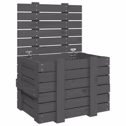 vidaXL Contenitore Portaoggetti Grigio 58x40,5x42 cm Massello di Pino - Vista aggiuntiva 2