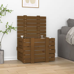 Vidaxl - Contenitore Portaoggetti Ambra 58x40,5x42cm Legno Massello Pino