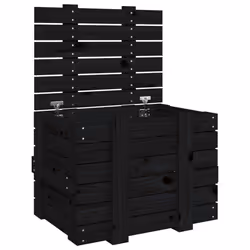 vidaXL Contenitore Portaoggetti Nero 58x40,5x42 cm Legno Massello Pino - Vista aggiuntiva 2