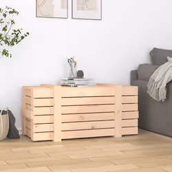 vidaXL Contenitore Portaoggetti 91x40,5x42 cm Legno Massello di Pino - Vista aggiuntiva 3