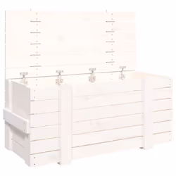 vidaXL Contenitore Portaoggetti Bianco 91x40,5x42 cm Massello di Pino - Vista aggiuntiva 2