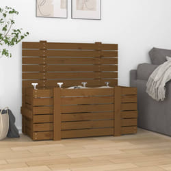 Vidaxl - Contenitore Portaoggetti ambra 91x40,5x42cm Legno Massello Pino