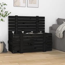 Vidaxl - Contenitore Portaoggetti Nero 91x40,5x42 cm Legno Massello Pino