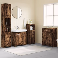 Colore: Rovere fumo Materiale: Legno multistrato Dimensioni mobile da bagno: 60 x 33 x 80 cm (L x P x A) Dimensioni mobile la ...
