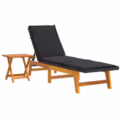 VidaXL 3154401 sedia da esterno Terrazzo Seduta imbottita Legno di acacia Nero, Marrone - Vista aggiuntiva 4