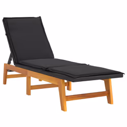 VidaXL 3154401 sedia da esterno Terrazzo Seduta imbottita Legno di acacia Nero, Marrone - Vista aggiuntiva 5