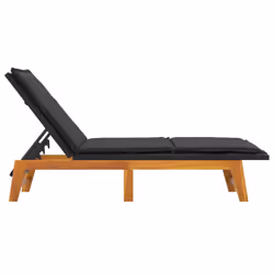 VidaXL 3154401 sedia da esterno Terrazzo Seduta imbottita Legno di acacia Nero, Marrone - Vista aggiuntiva 6