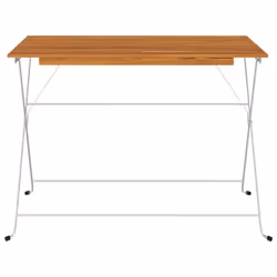 vidaXL Tavolo Bistrò Pieghevole 100x54x71 cm Massello Acacia e Acciaio - Vista aggiuntiva 3