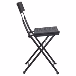 VidaXL 319986 sedia da esterno Terrazzo Rattan sintetico, Acciaio Nero - Vista aggiuntiva 5