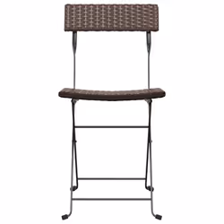 VidaXL 319987 sedia da esterno Terrazzo Rattan sintetico, Acciaio Marrone - Vista aggiuntiva 4