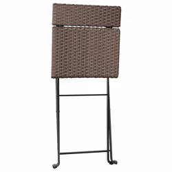 VidaXL 319987 sedia da esterno Terrazzo Rattan sintetico, Acciaio Marrone - Vista aggiuntiva 7