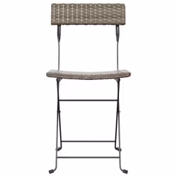VidaXL 319988 sedia da esterno Terrazzo Rattan sintetico, Acciaio Grigio - Vista aggiuntiva 4