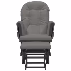 vidaXL Poltrona Glider con Sgabello Grigio Scuro in Tessuto - Vista aggiuntiva 3