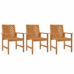 vidaXL Sedie da Pranzo da Giardino 3pz Legno Massello di Acacia - Vista aggiuntiva 2